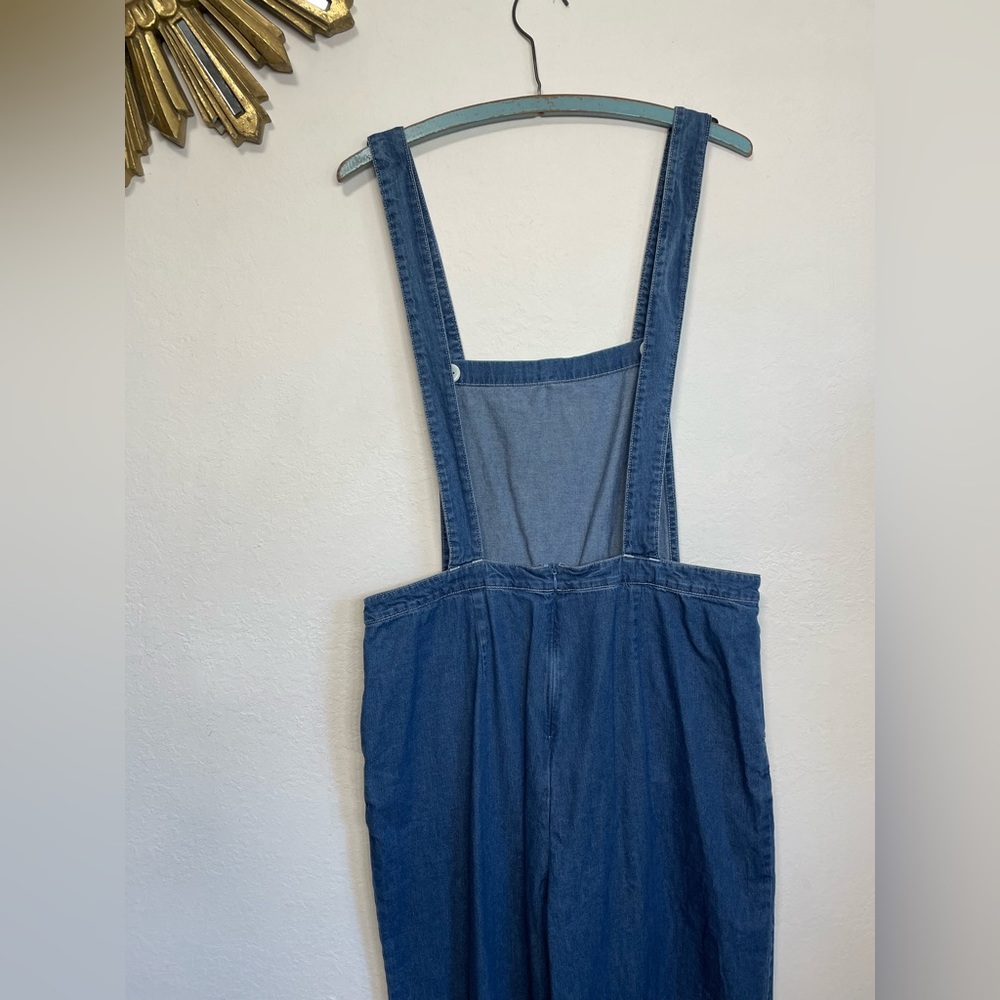 American Apparel Denim Wide Leg Crop Overalls - Picture 6 of 16